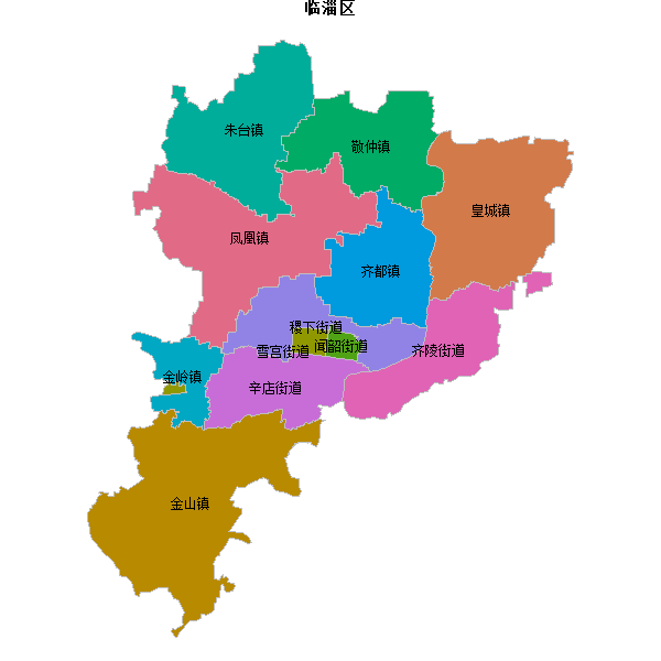 临淄区乡镇地图shp数据WGS84坐标系.shp