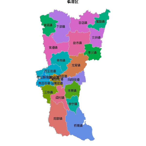 临渭区乡镇地图shp数据WGS84坐标系.shp