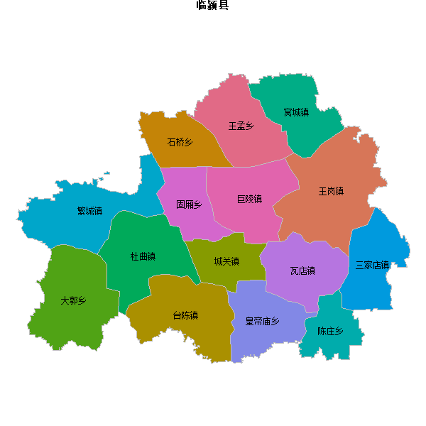 临颍县乡镇地图shp数据WGS84坐标系.shp