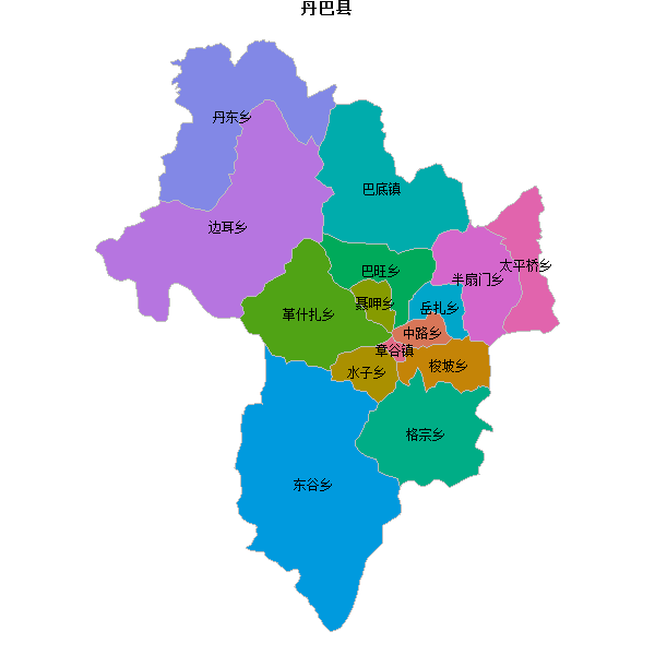 丹巴县乡镇地图shp数据WGS84坐标系.shp
