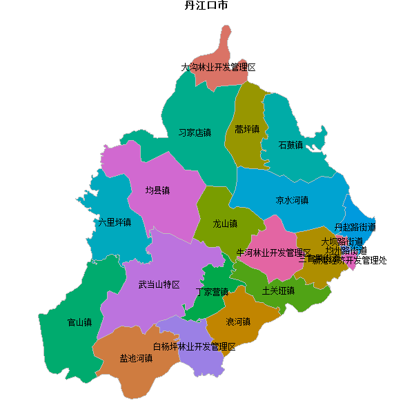 丹江口市乡镇地图shp数据WGS84坐标系.shp