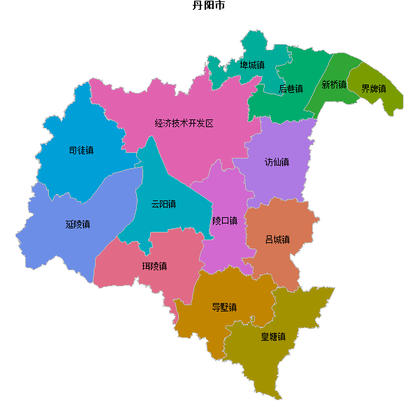 丹阳市乡镇地图shp数据WGS84坐标系.shp