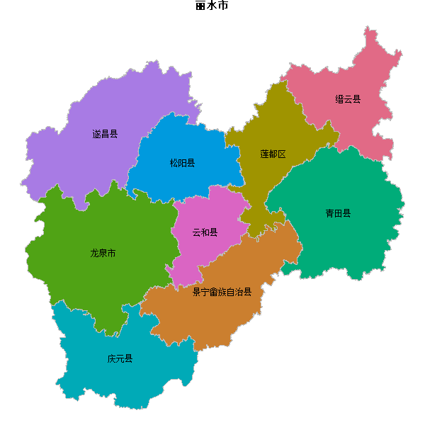 丽水市地图shp数据WGS84坐标系.shp