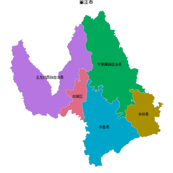 丽江市地图shp数据WGS84坐标系.shp