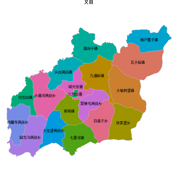 义县乡镇地图shp数据WGS84坐标系.shp