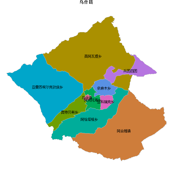 乌什县乡镇地图shp数据WGS84坐标系.shp
