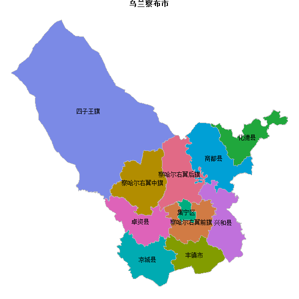 乌兰察布市地图shp数据WGS84坐标系.shp