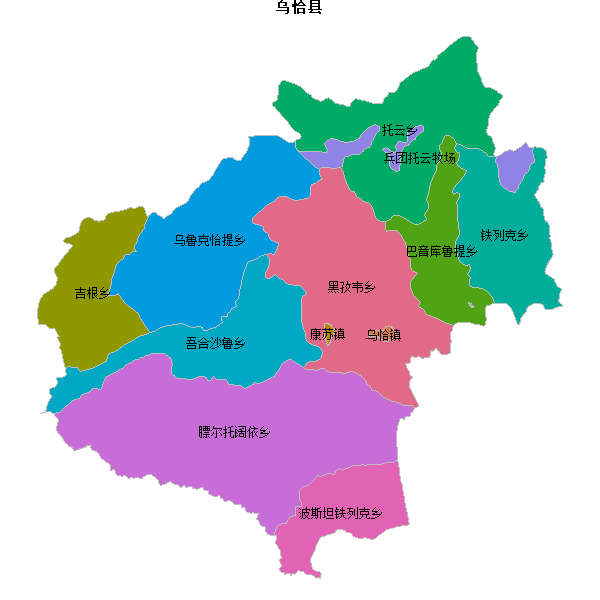乌恰县乡镇地图shp数据WGS84坐标系.shp