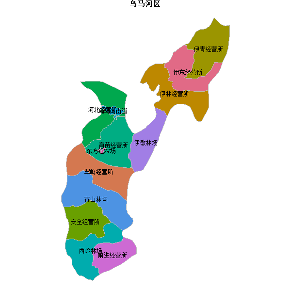 乌马河区乡镇地图shp数据WGS84坐标系.shp