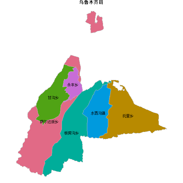 乌鲁木齐县乡镇地图shp数据WGS84坐标系.shp