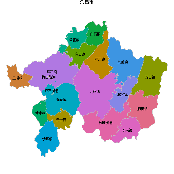 乐昌市乡镇地图shp数据WGS84坐标系.shp