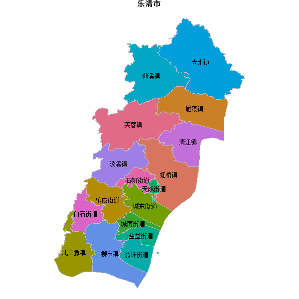 乐清市乡镇地图shp数据WGS84坐标系.shp