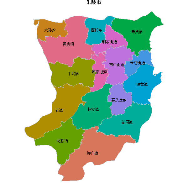 乐陵市乡镇地图shp数据WGS84坐标系.shp