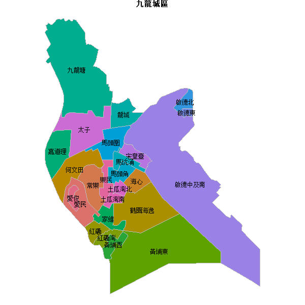 九龍城區地图shp数据WGS84坐标系.shp