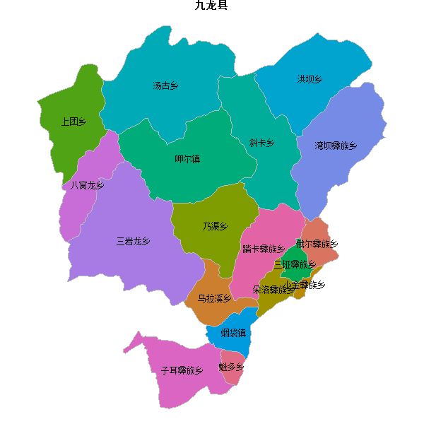 九龙县乡镇地图shp数据WGS84坐标系.shp