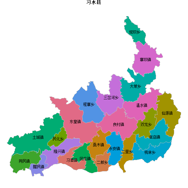 习水县乡镇地图shp数据WGS84坐标系.shp
