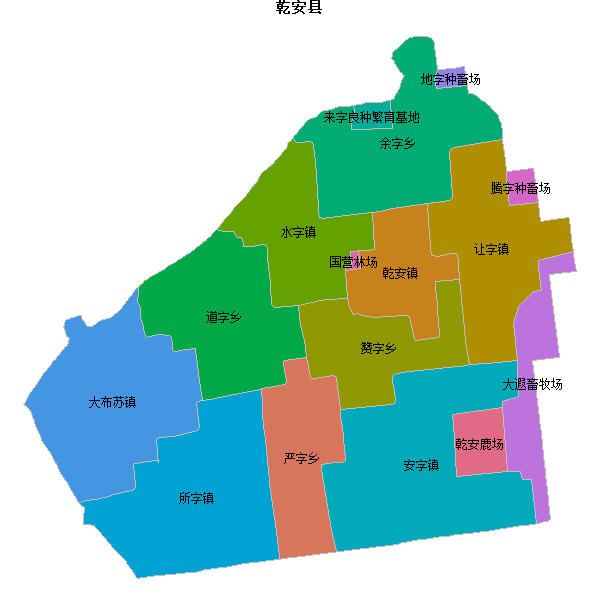乾安县乡镇地图shp数据WGS84坐标系.shp