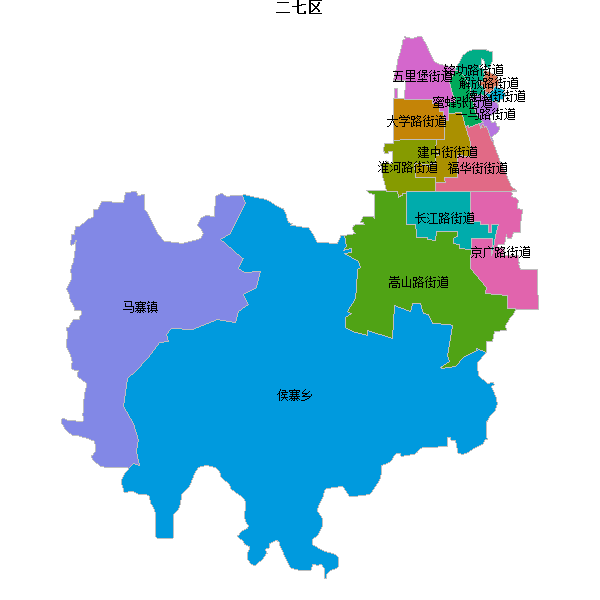 二七区乡镇地图shp数据WGS84坐标系.shp