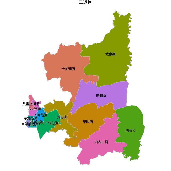 二道区乡镇地图shp数据WGS84坐标系.shp