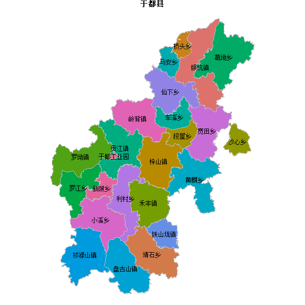 于都县乡镇地图shp数据WGS84坐标系.shp