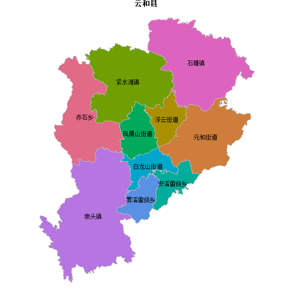 云和县乡镇地图shp数据WGS84坐标系.shp