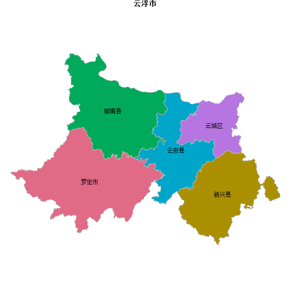 云浮市地图shp数据WGS84坐标系.shp
