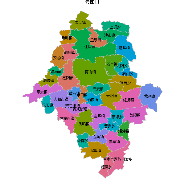 云阳县乡镇地图shp数据WGS84坐标系.shp