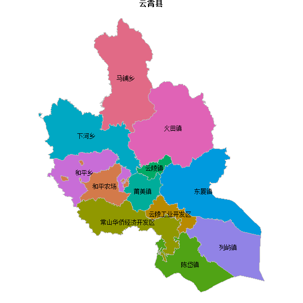 云霄县乡镇地图shp数据WGS84坐标系.shp