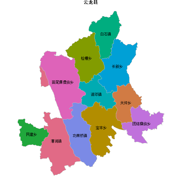 云龙县乡镇地图shp数据WGS84坐标系.shp