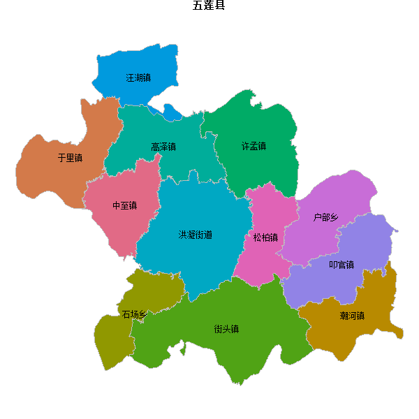 五莲县乡镇地图shp数据WGS84坐标系.shp