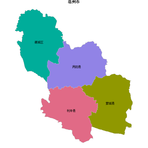 亳州市地图shp数据WGS84坐标系.shp