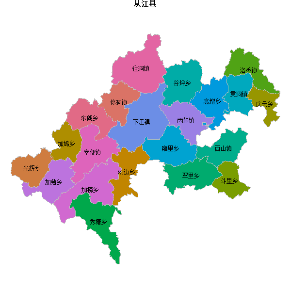 从江县乡镇地图shp数据WGS84坐标系.shp