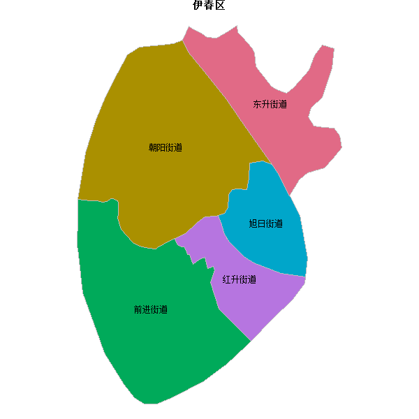 伊春区乡镇地图shp数据WGS84坐标系.shp