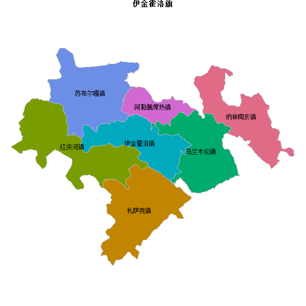 伊金霍洛旗乡镇地图shp数据WGS84坐标系.shp