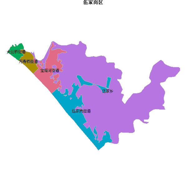 伍家岗区乡镇地图shp数据WGS84坐标系.shp