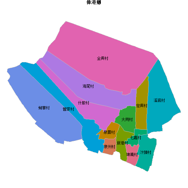 伸港鄉乡镇地图shp数据WGS84坐标系.shp