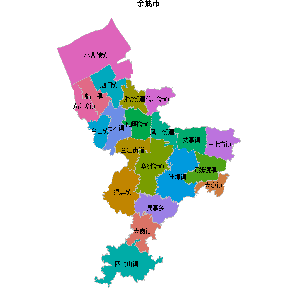 余姚市乡镇地图shp数据WGS84坐标系.shp