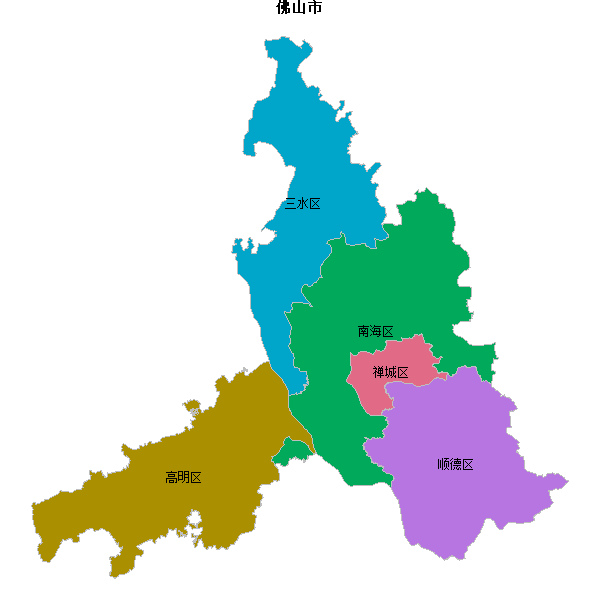 佛山市地图shp数据WGS84坐标系.shp
