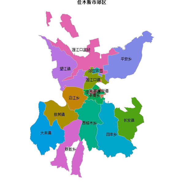 佳木斯市郊区乡镇地图shp数据WGS84坐标系.shp