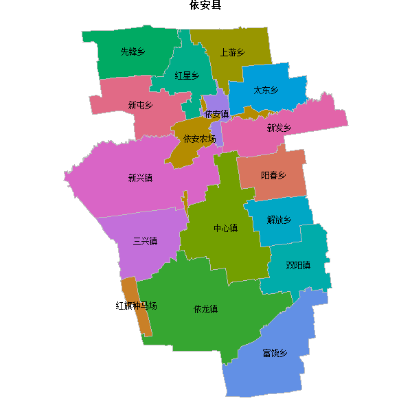 依安县乡镇地图shp数据WGS84坐标系.shp
