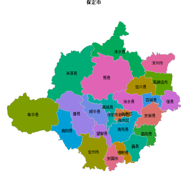 保定市地图shp数据WGS84坐标系.shp