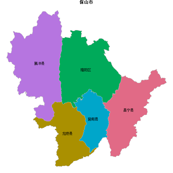 保山市地图shp数据WGS84坐标系.shp