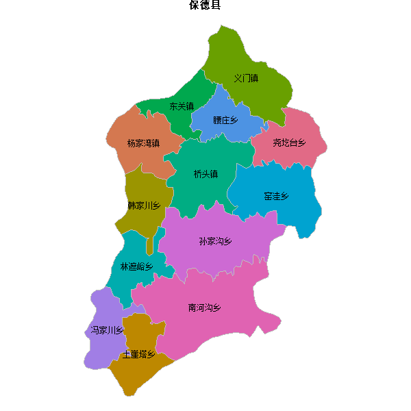 保德县乡镇地图shp数据WGS84坐标系.shp