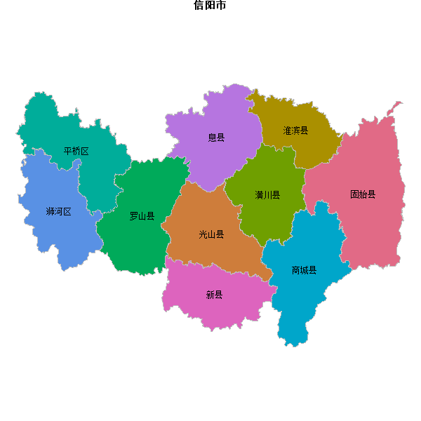 信阳市地图shp数据WGS84坐标系.shp