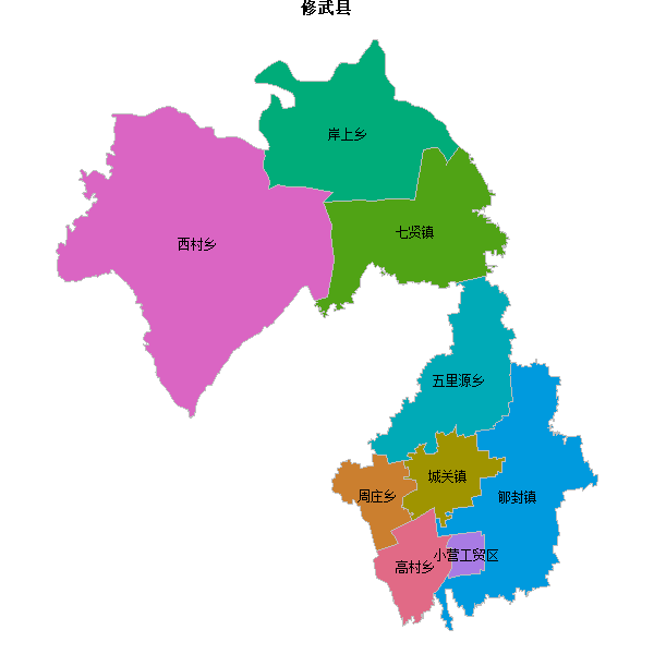 修武县乡镇地图shp数据WGS84坐标系.shp