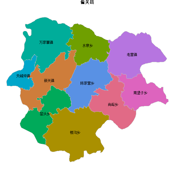 偏关县乡镇地图shp数据WGS84坐标系.shp