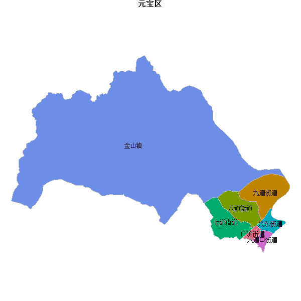 元宝区乡镇地图shp数据WGS84坐标系.shp
