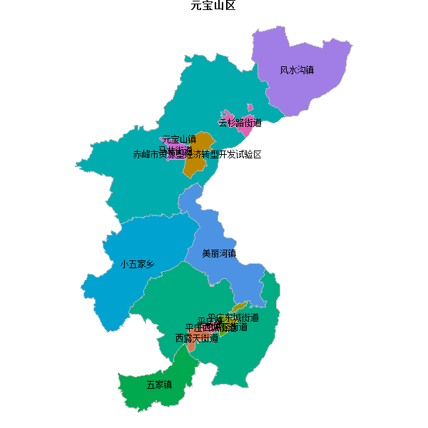 元宝山区乡镇地图DWG数据WGS84坐标系.DWG