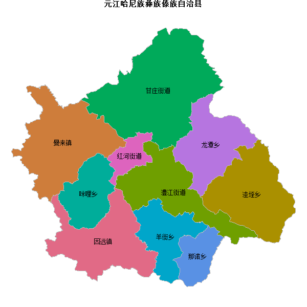 元江哈尼族彝族傣族自治县乡镇地图shp数据WGS84坐标系.shp