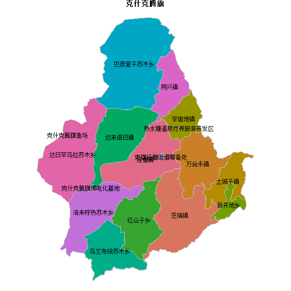 克什克腾旗乡镇地图shp数据WGS84坐标系.shp